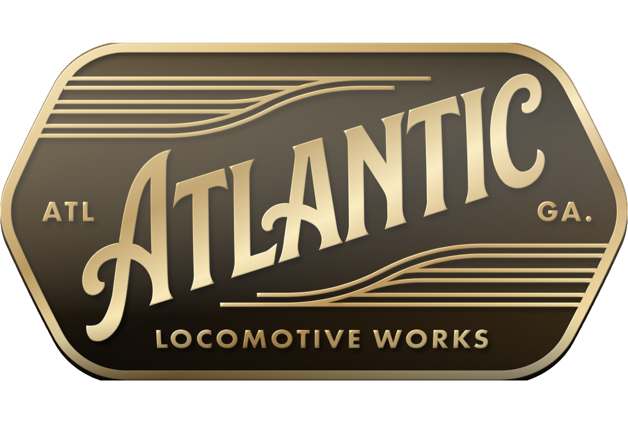 Builder's plate: Atlantic Locomotive Works, Atlanta, Georgia